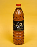 Murli Flax Seed Oil bottle, cold pressed organic cooking oil for healthy Indian meals