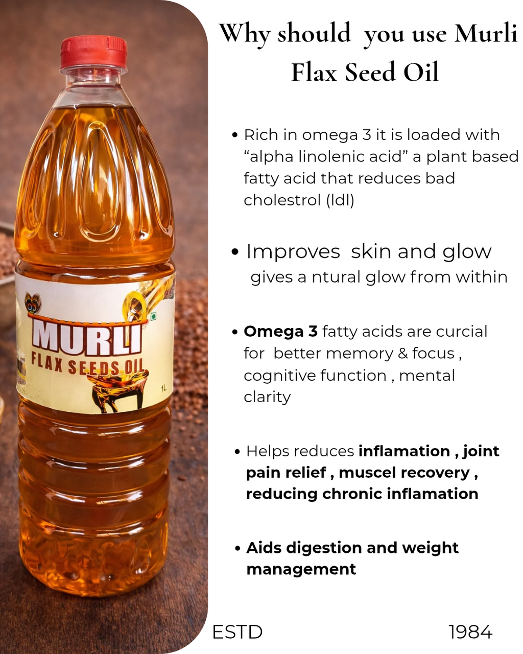Murli Flax Seed Oil 500ml