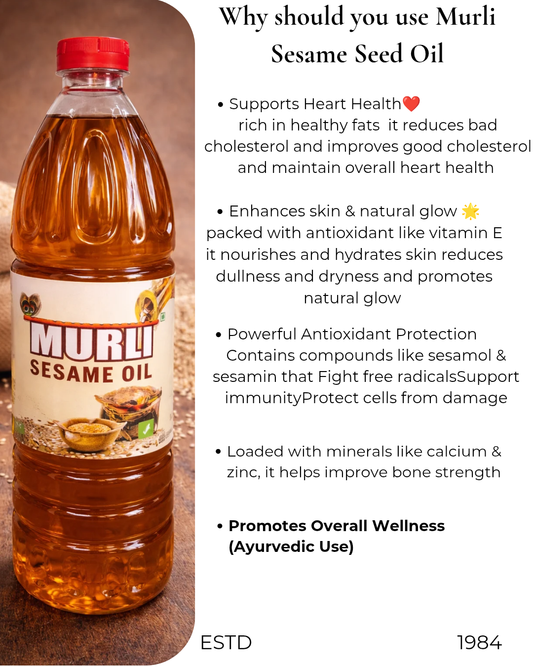 Murli Sesame Seed Oil 1L